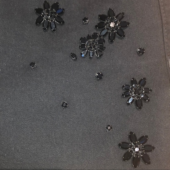 TALBOTS CRYSTAL EMBELLISHED SLIM ANKLE JEANS - NEVER FADE BLACK LIMITED EDITION - Picture 4 of 15